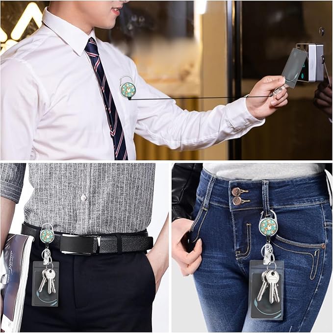 Giancomics Cute Corgi Lanyards for Id Badges, ID Badge Holder with Lanyard Badge Reel Retractable, Teacher Lanyard with ID Holder Keychain Clip Name Tag ID Card Holder for Women Gift