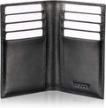 Slim Leather Credit Card Holder for Men & Women 8cc, Italian Calfskin (Black)