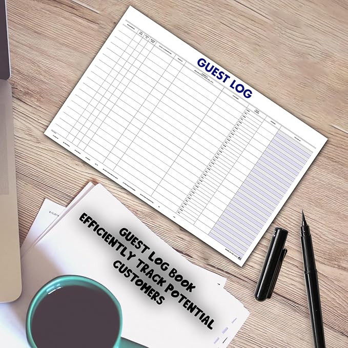 Guest Log Book for Automotive Dealerships – Customer Sign-in Tracking Log – 17" × 11" Visitor Registration Book – 100-Sheet Pad for Auto Service Centers, Repair Shops, Lead Management - 1 Pad