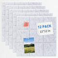 Smarpau Cork Board 48"X36", 12 Pack Nine-Grid Felt Bulletin Boards, Small Pin Board with Removable Adhesive Tabs Pushpins, Cork Wall Tiles for Office Home Classroom Decor -Grey