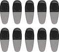 10 Magnetic Memo Holders Set - Large Clip, Plastic - Silver Black
