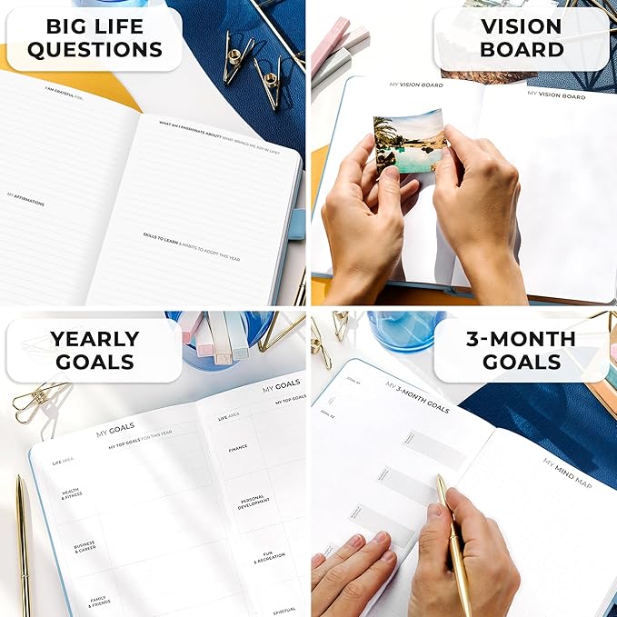 Clever Fox Planner Premium Edition – Undated Luxurious Weekly & Monthly Planner to Increase Productivity and Hit Your Goals – Organizer – Start Anytime, A5, Lasts 1 Year, Light Blue (Weekly)