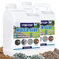 YOBTOP Rock Glue for Landscaping - 1 Gallon Professional Strength Mulch Glue for Rocks Pea Gravel Pine Straw | Non-Toxic Fast-Drying Weather-Resistant for Patios Walkways Driveways Garden Borders