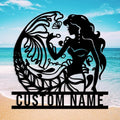 Custom Mermaid Metal Sign,Personalized Mermaid Name metal Signs,Mermaid Wall Decor,Beach Theme Decor, Girls Mermaid Room Decor,Metal Wall Decor (Style-6)
