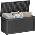 PATIOEASY Outdoor Storage Box 320GAL Waterproof Resin Deck Box,UV-Resistant Lockable Delivery Bin for Garden Tools,Large Patio Outside Cushions,Pool Accessories Supplies,Chest,Furniture,Package,Black