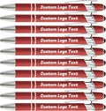 HEYZARDA Personalized Pens with Name Text Logo Custom Ballpoint Pen for Business Office Events with Stylus for Touchscreen 100 Pcs Wine