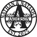 Custom Metal Signs | Personalized Monogram Name Sign | Outdoor Wall Art for Family Name | Custom Name Metal Sign, Last Name, Anniversary, Wedding Gifts for Women, Wife, Parents, couple (Design 12)