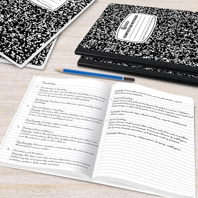 Rosmonde 1000 Pack (Pallet) Composition Notebooks Bulk, College Ruled, Pallet of Notebooks, 200 Pages (100 Sheets), 9-3/4 x 7-1/2, Bulk Notebooks for School, College & Office, 4-7 Days Transit