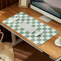 Ohocut Checkered Desk Mat, Large Cute Aesthetic Retro PU Leather Computer Laptop Desk Mat, Non-Slip Waterproof Mouse Keyboard Pad, Desk Writing Mat for Work/Home (Sage, 23.6" x 13.7")