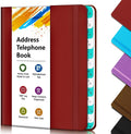 BLESWIN Address Book with Alphabetical Tabs, Hardcover Address Book for Record Contacts, Small Address Book to Store All Your Important Informations in One Place, 6.1x4.7" – Red