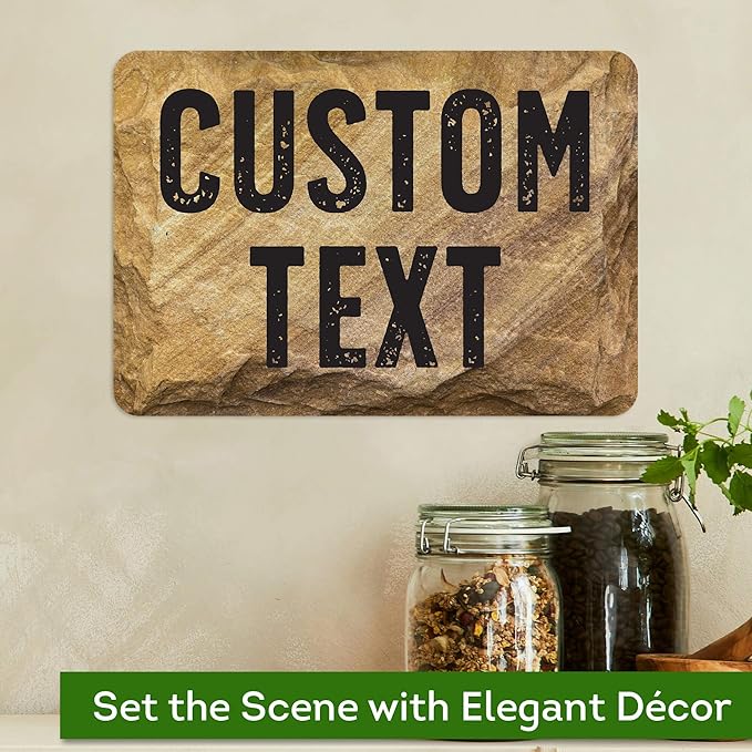 Custom Sign, Custom Street Sign, 11 Font Colors, 13 Font Styles, 4 Hole Options, 22 Sizes, 7x10 Inches, Rust Free DiBound, Fade Resistant, Made in USA by My Sign Center (Stone)