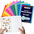 Hygloss Blank Books - Bulk 10 Pack – 5.5" x 8.5" A5 Assorted Colors – Paperback Blank Books for Kids to Write Stories, Doodle Art – Plain Drawing Sketchbook, Unlined Journal, Notebook Without Lines