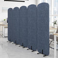 Natwind 5 Panel 122.8 x 71 in Office Room Privacy Protect Space Divider Portable Partition,Wall Folding Cubicle Indoor Freestanding Acoustic Partition Temporary for Office Room, Navy Blue
