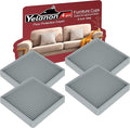Yelanon Furniture Coasters,4 Pcs 4” Furniture Caster Cups - Non Slip Pads Hardwood Floors - Non Skid Furniture Grippers, Rubber Furniture Feet, Anti Slide Floor Protector for Bed Couch Stoppers
