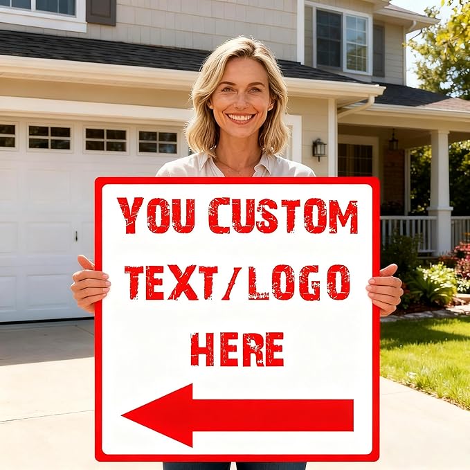 Custom Square Outdoor Signs - 10 * 10 inches - UV-resistant, for parks、 community areas、supermarket