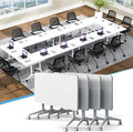 Conference Table,55.1''Folding Conference Room Table for 4-12 People,Mobile Flip Top MeetingTraining Table with Different Coulor and Styles for Offices, Classrooms,Meeting Room (4, 70.8''A)