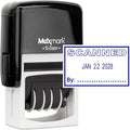 MaxMark Office Self Inking Date Stamp with Phrase Scanned - Blue Ink