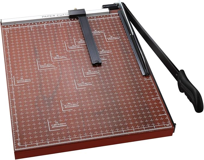 Paper Cutter Heavy Duty 18" Cut Length Professional Large Paper Cutter 12-Sheet Capacity Guillotine Paper Cutter for Cardstock, Safety, Efficience, Wide Use for Office, School, Home (A2-A7)
