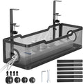 Under Desk Cable Management Tray Black, Cinati Wire Organizers No Drill, Cable Tray with Clamp for Wire Management, Cord Organization Box for Office, Home - No Damage to Desk