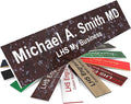 Engraved Name Plates for Door Sign Personalized Cranberry Marble Pattern Plastic Plaque with White Letters - Made in USA 2x12 S5