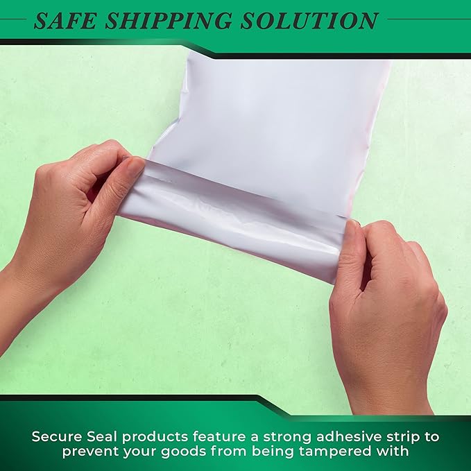 300 Pack Secure Seal White Poly Mailers Shipping Bags - Safe Shipping with 32x32 Mailers Poly Bags - E-Commerce Poly Bags for Shipping - Self Sealing 2 Mil Poly Shipping Envelopes