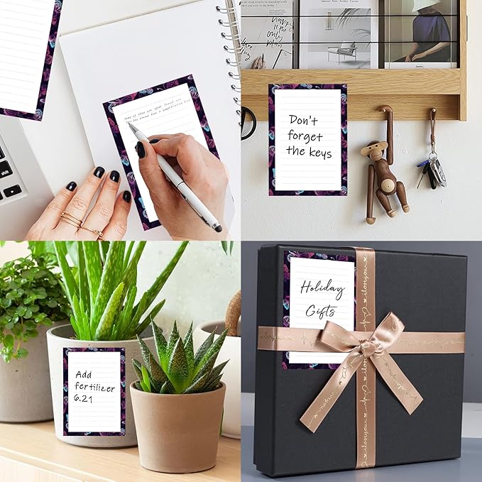SXboxing Sticky Notes 4X6 Inches, 2 Pack Large Cute Self-Stick Pads, Bright Funny Memo Pads Easy to Stick for Home, Office Purple Cute Butterfly