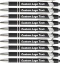 HEYZARDA Personalized Pens with Name Text Logo Custom Ballpoint Pen for Business Office Events with Stylus for Touchscreen 100 Pcs Black