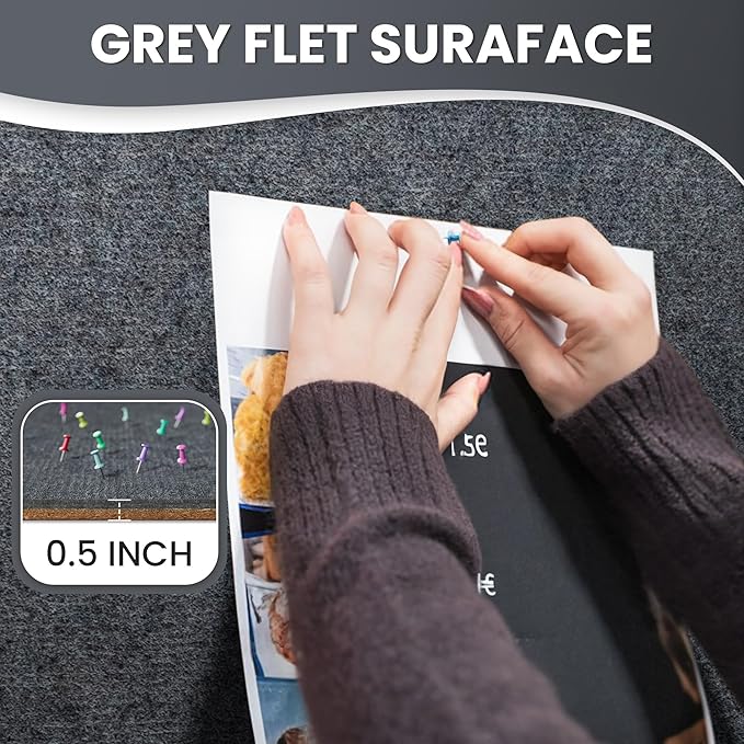 48"x36" Lockable Enclosed Bulletin Board, Outdoor Flet Weather-Resistant Aluminum Frame Notice Board, Wall Mounted Display Case Acrylic Doors for School,Office,Silver Frame w/Grey Flet