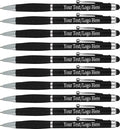 SyPen Personalized Stylus Pens With your Custom Logo or Text-600 Pack Bulk-for Businesses, Parties, and Events, 2 in 1 Ballpoint Pen & Stylus for Touchscreen Devices, Black Barrel, Black Ink