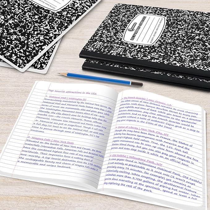 Rosmonde 2000 Pack (Pallet) Composition Notebooks Bulk, Wide Ruled, Full Pallet of Notebooks, 200 Pages (100 Sheets), 9-3/4 x 7-1/2, Bulk Notebooks for School, Bulk Office Notebooks, 4-7 Days Transit