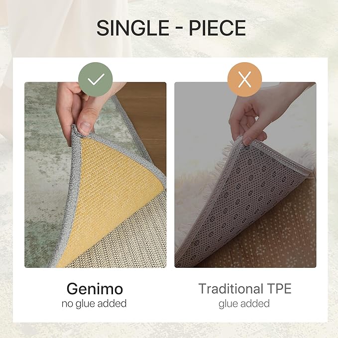 GENIMO No Crease Non Slip 8x10 Area Rugs for Living Room, Craft Woven Modern Abstract Rug, Soft Floor Carpet, Single-Piece Rugs for Bedroom, Dining Room, Office, Green Gray