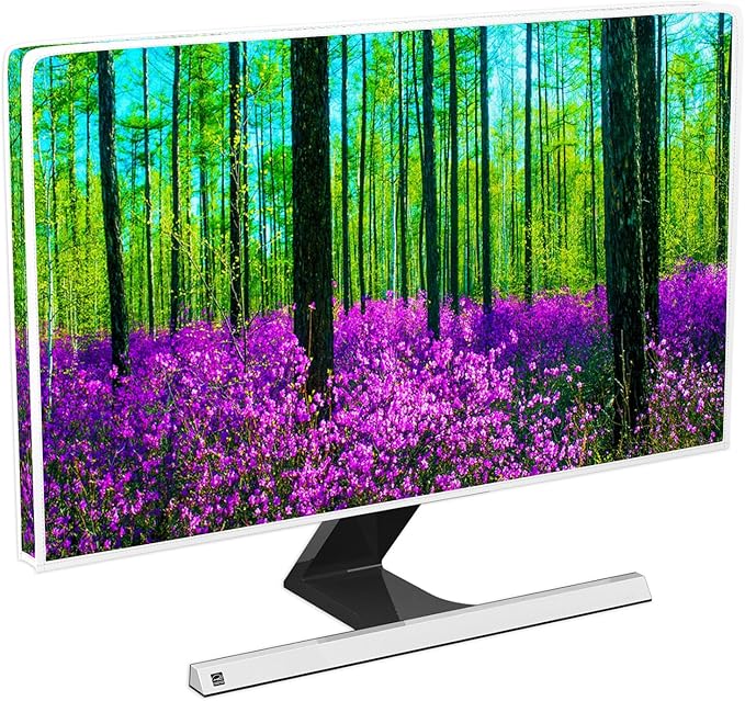 Baocicco Blue Green Marble TV Display Screen Cover 75 Inch Creative Anti-Static Dustproof Monitor Accessories Laptop LCD Cover Modern Screen Television Decoration for LED LCD OLED TVs