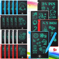Zhehao 24 Pack LCD Mini Writing Tablet for Kids 4.5 Inch Doodle Board Bulk Erasable Reusable Electronic Drawing Pad Birthday Party Favors Goodie Bag Classroom Gifts(Blue,Black,White,Red)