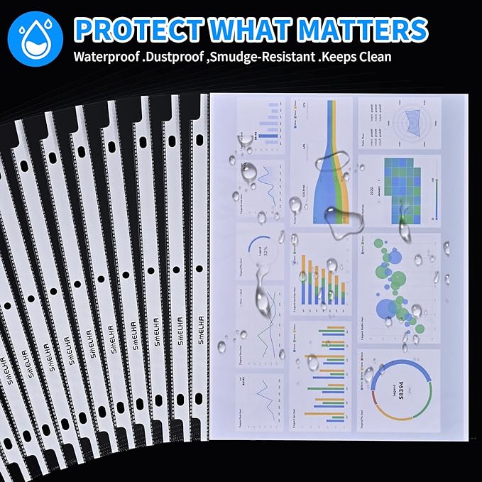 Sheet Protectors 400 Page,Page Protector 8.5" x 11" ，Upgraded Clear Plastic Page Protectors,for 3 Ring Binder, Top Loading Paper Protector with Reinforced Holes,Holds Multiple Sheets，Letter Size