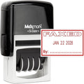 MaxMark Office Self Inking Date Stamp with Phrase Faxed - Red Ink