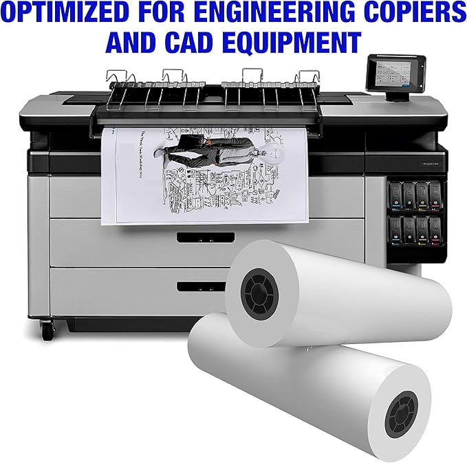 Alliance Wide Format Paper Rolls Bond Engineering (20lb | 4 Rolls, 12 In x 500 Ft | 3" Core)