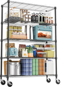 M MZG 5 Tiers Shelf 1750 lbs Steel Storage Shelving Utility Shelving Unit Steel Organizer Wire Rack for Home,Kitchen,Office,Garage Black 17.7" D x 47.2" W x 76.8" H