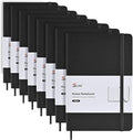 SUIN Lined Journal Notebooks for Work, School & Journaling – Black Hardcover, Medium 5.6 x 8 in, 160 Pages, 100 GSM Thick Paper for Note Taking & Writing (Black-8Pack)