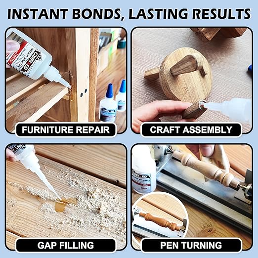 CYAFIXED Professional Grade Cyanoacrylate Super Glue, Super Thin Viscosity CA Glue for Woodworking, 2 oz. (56.8 Grams) - Instant Adhesive for Woodturning, Pen Turning, Finish & Hobby