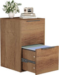 FATIGOS Wooden 2 Drawer File Cabinet, Wood Vertical Filing Cabinet Fits Hanging Files Letter Size for Home Office, Walnut