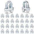30 PCS 1/8 Inch Wire Rope Clamps, M3 Heavy Duty Galvanized Wire Cable Clamps for Tent Ropes, Boat, Clotheslines, U-Bolt Saddle Fasteners for Secure Connections