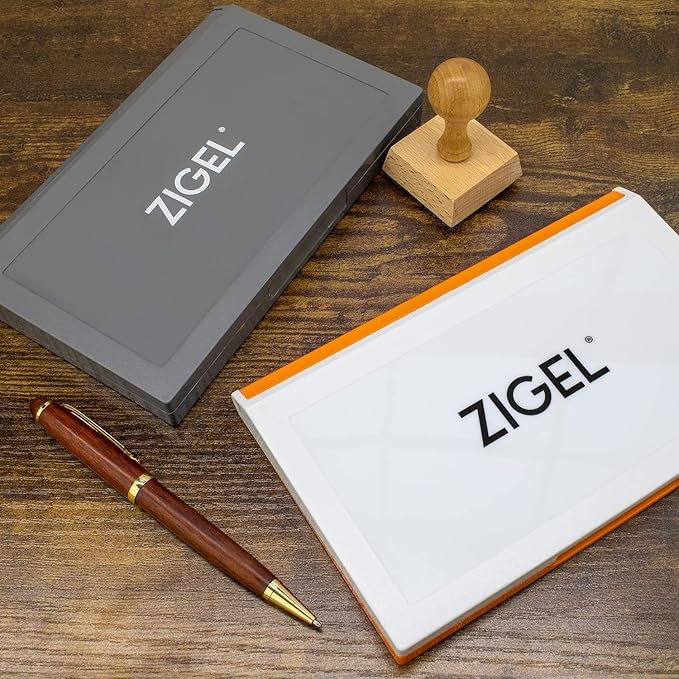 2 Pack Plastic Case Stamp Pad Large Size, Brown Color - Size: 4" x 7" - Choose from 15 Ink Colors