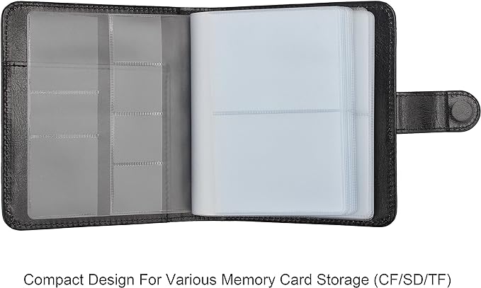 Wisdompro Business Card Book Organizer, Premium PU Leather Wallet Name Credit ID Card Holder Case with Magnetic Shut for 64 Business Cards (Build in 64 Card Slot & 14 Small Cells for Memory Cards)