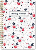 Undated Weekly Planner- Weekly Goals Notebook, A5 To Do List Planner, Habit Tracker Journal with Spiral Binding（Flower-1）