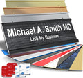 Personalized Name Plate with Choice of Mounting for Walls, Doors, Desk Holders, Cubicles, Hanging and More - Custom Bloss Burlwood Plastic Gold Letters - USA Made 2x8 - N2