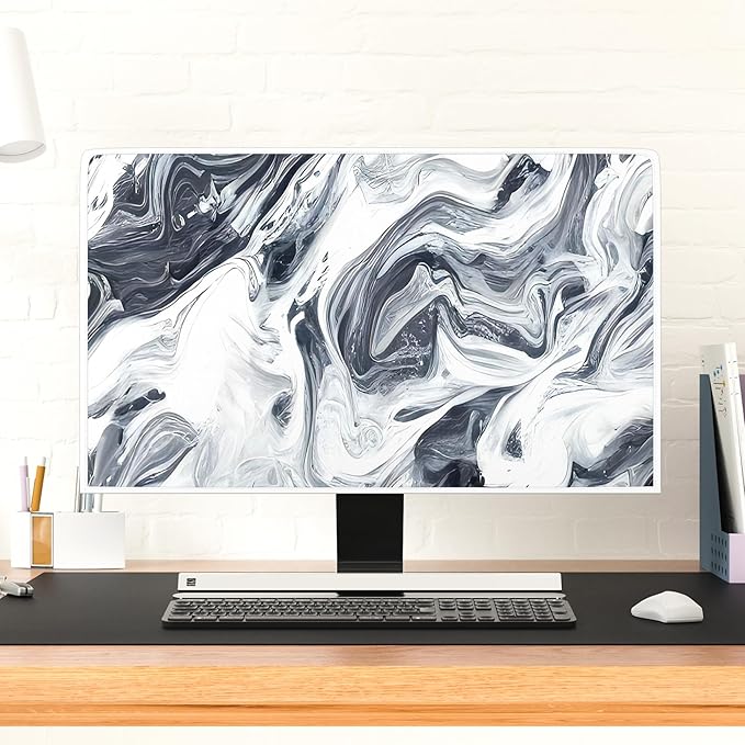 Baocicco Abstract Gray Marble Waterproof 37, 38, 39 Inch Television Cover Anti-Static Dustproof Protective Television Covers for TV Screen Abstract Modern TV Dust Cover for Home LED LCD OLED TVs