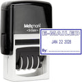 MaxMark Office Self Inking Date Stamp with Phrase E-Mailed - Blue Ink