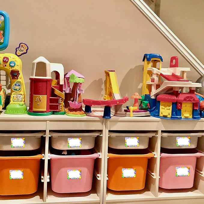 Wonmon 200 PCS Colorful Name Tags Stickers, Self Adhesive Watercolor Dot Style Name Tag Labels Stickers for Back to School Classroom Student Office Desk Cubby Locker Themed Party, 2x3 inch