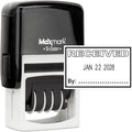 MaxMark Office Self Inking Date Stamp with Phrase Received - Black Ink