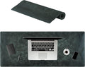 Node Leather Calfskin Leather Desk Pad – Executive Office Desk Mat with Non-Slip Bottom – Smooth Surface for Mouse & Keyboard – Wide Desk Protector 15 3/4" x 38" – Real Leather Desk Blotter